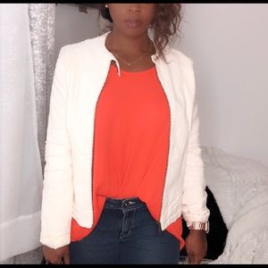 JOU JOU Junior’s Cream Leather Jacket